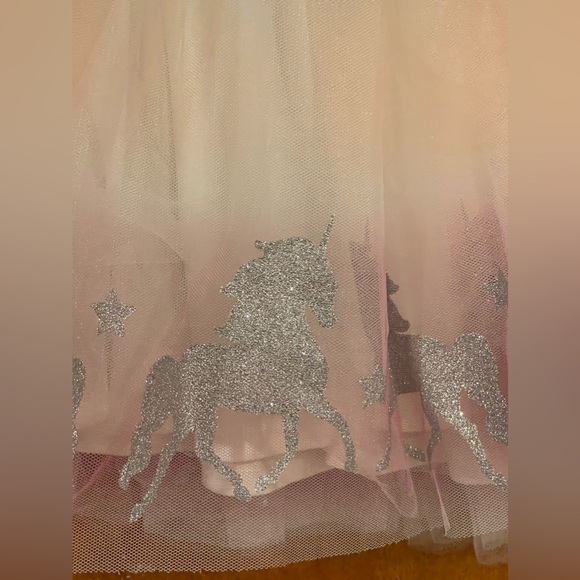 Zunie Denim/Tulle Unicorn Print Girls Dress, NWT - Picture 4 of 4